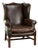 Vintage Cowhide Wing Armchair For Sale