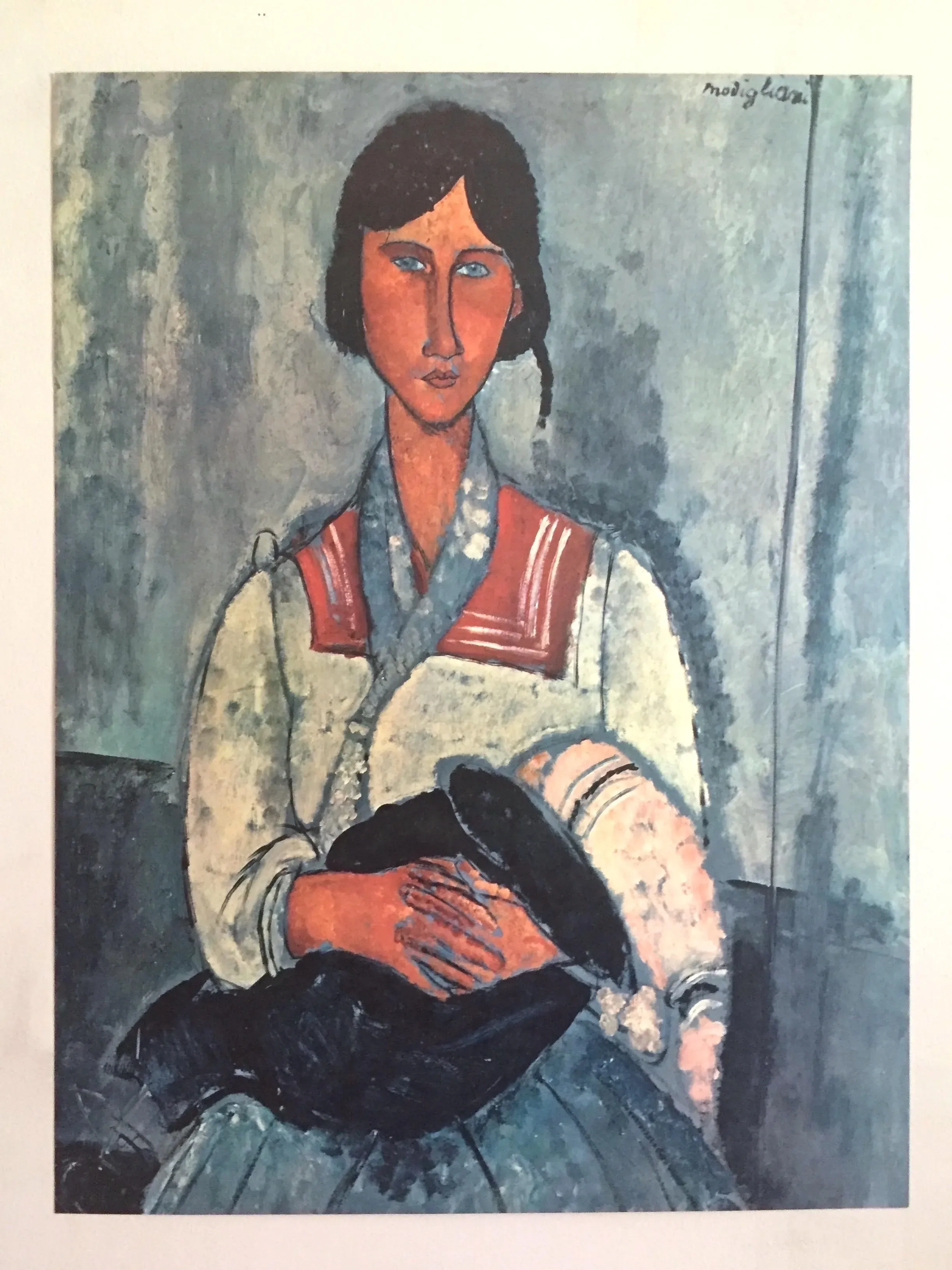 Amadeo Modigliani Vintage Mid Century Large Lithograph Print