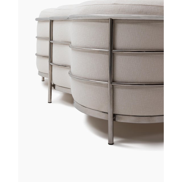 Jonathan De Pas, Donato D'Urbino, and Paolo Lomazzi Pair of Onda 3-Seater Sofas for Zanotta in French Bouclé, 1970 For Sale - Image 11 of 12