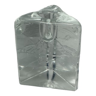Vintage Iittala Arkipelago Iceberg Triangle Candleholder Paperweight Timo Sarpaneva, MCM Scandinavian Art Glass,Retro Scandi Home Decor Gift For Sale