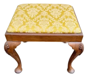 Late 20th Century Vintage Queen Anne Style Footstool