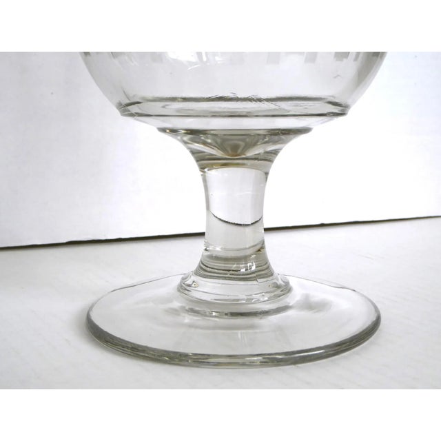 Large 1950s European Rustic Etched Glass Cover Vessel Goblet With Wooden Top For Sale In Miami - Image 6 of 9