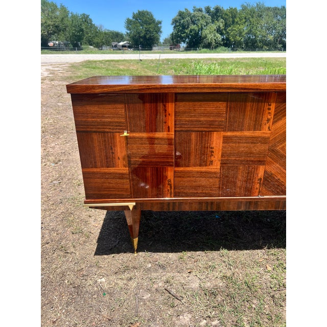 French Art Deco Modern 1940's Macassar Sideboard or Buffet For Sale - Image 10 of 12