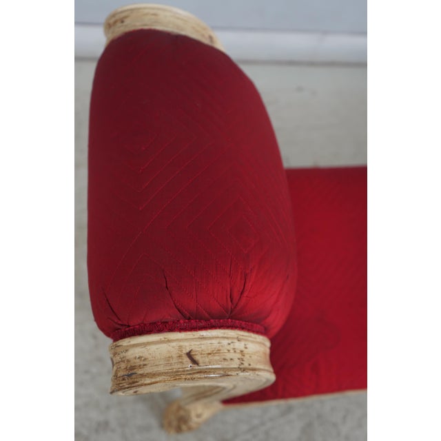 Textile Pama French Louis XV Style Upholstered Window Bench For Sale - Image 7 of 14
