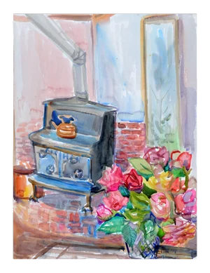 "In the Study" Painting