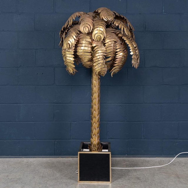 Metal French Palm Tree Floor Lamp by Christian Techoueyres for Maison Jansen, 1970s For Sale - Image 7 of 18