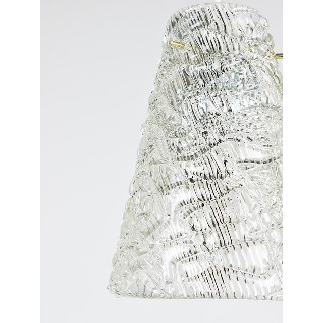Mid-Century Textured Glass and Brass Pendant Lamp by J. T. Kalmar, Austria, 1950s For Sale - Image 13 of 16