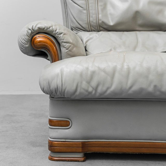 Leather and Wood Chairs, 1950s, Set of 2 For Sale - Image 6 of 13