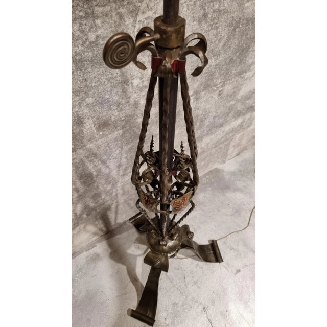 Arts and Crafts Wrought Iron Floor Lamp For Sale - Image 10 of 11