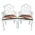 Faux Bamboo Chippendale Style White Pierre Frey Carriacou Chair Pair For Sale