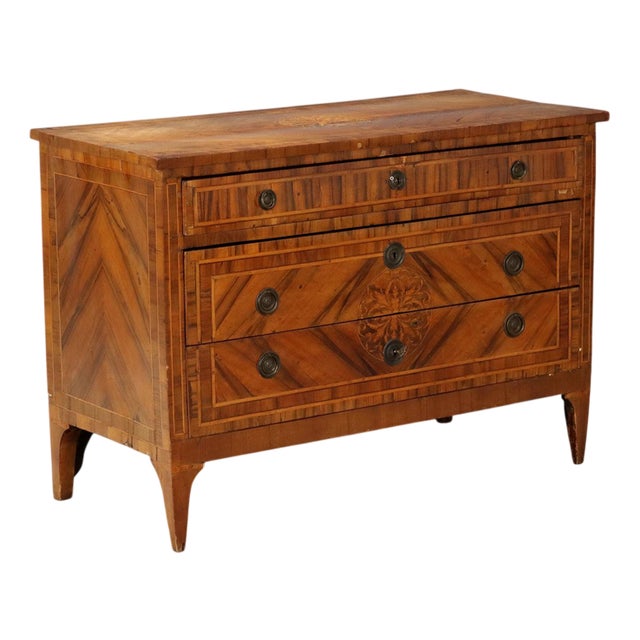 Neoclassical Walnut Chest of Drawers For Sale