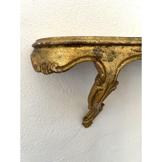 Italian Giltwood Demilune Shelf For Sale In Minneapolis - Image 6 of 7