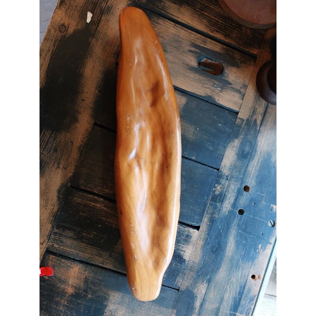 Mid 20th Century Rare Vintage Sarreid LTD Spain Wooden Hand-Carved Baguette / Bread Loaf For Sale - Image 5 of 12