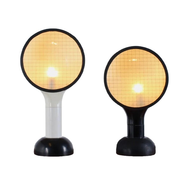 Mid-Century Italian Drive Table Lamps by Adalberto Dal Lago for Bieffeplast, Set of 2 For Sale