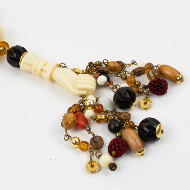 Off-white Valentino Garavani Haute Couture Beaded Choker Necklace With Charms For Sale - Image 8 of 11