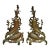 Early 20th Century French Rococo Baroque Style Brass Leafy Acanthus Andirons - a Pair For Sale