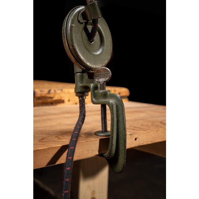 Silver Vintage Industrial Articulating Table Mount Task Lamp For Sale - Image 8 of 11