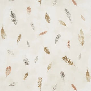 Schumacher Woodland Feathers Wallpaper In Autumn For Sale
