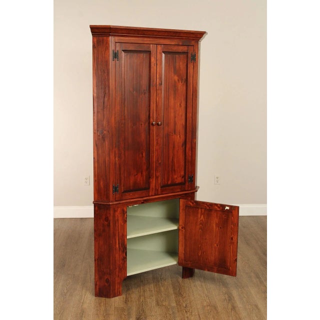 Late 20th Century Custom Quality Pine Corner Cupboard For Sale - Image 5 of 12