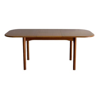 Extendable Teak Dining Room Table Kitchen Furniture Denmark Mid-Century Modern 1970s For Sale