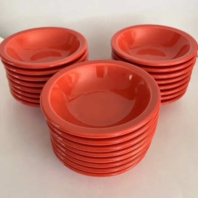 24 Syracuse China Cantina Cayenne 4 Oz. Fruit Bowls. The bowl features an uncarved Morwel™ shape with a narrow rim and a...