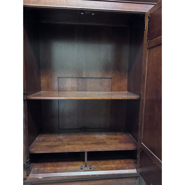 2000s Postmodern Broyhill Vantana Wood Armoire 2 Door Piece Drawer Cabinet Wardrobe Tv Entertainment For Sale - Image 15 of 17