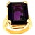 15 Carat Emerald Cut Amethyst Cocktail Ring in 14 Karat Yellow Gold, Size 6 For Sale - Image 15 of 18