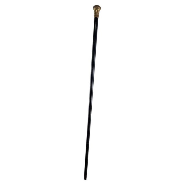 Late Victorian Engraved Gold-Filled Gentlemans Dress Cane, 1885 For Sale - Image 4 of 10