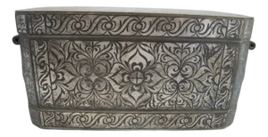 Large Mindanao Maranao Philippines Silver Inlaid Brass Okir Betel Nut Lotoan Box