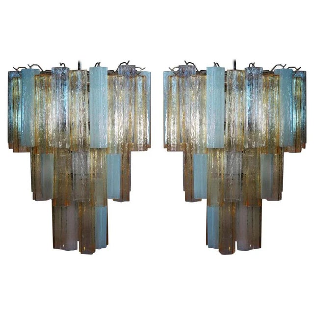 Murano Glass Tube Chandelier from Venini, 1980s For Sale - Image 12 of 13