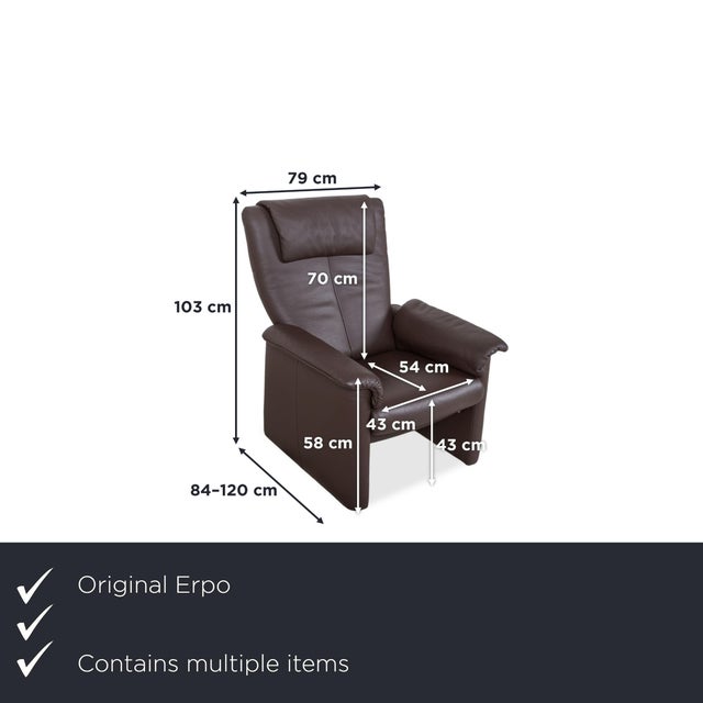 Leather 2-Seater Sofas, Armchair and Ottoman in Leather from Erpo Milano, Set of 4 For Sale - Image 4 of 18