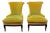 French Art Deco Curved Back Yellow Velvet Armchairs - France. Circa 1930 For Sale