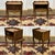 Louis XV style bedside table with curtains in beech from the 1950s - W=47cm, D=31cm, H=70cm.