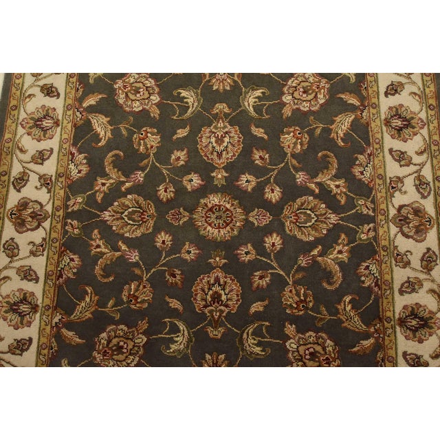 2020s Agra Rug 4’1” X 6’2” Gray Wool/Silk Traditional Hand-Knotted Oriental Carpet For Sale - Image 5 of 12