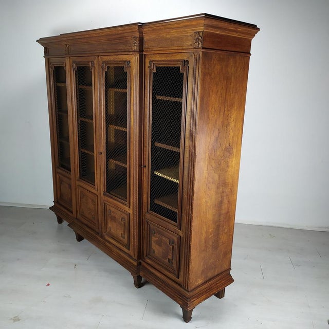 Louis XVI Bookcase in Oak, 1890s For Sale - Image 3 of 18