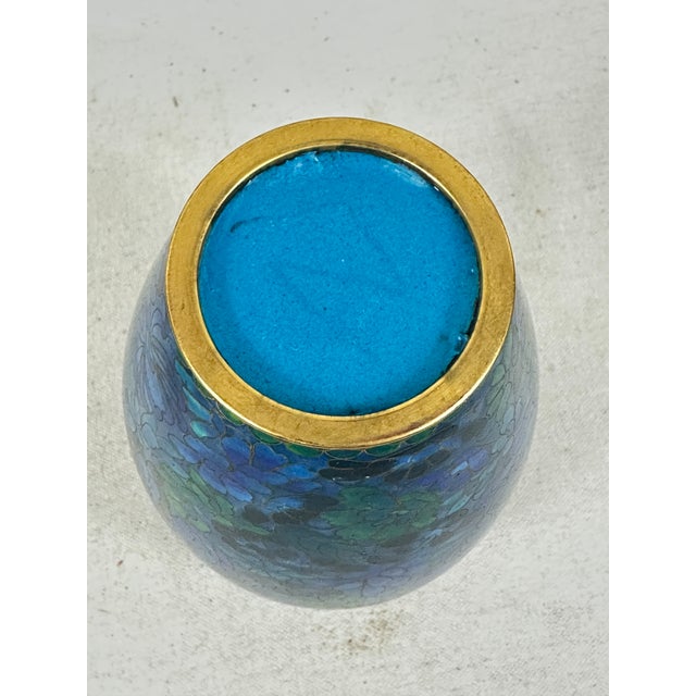 1970s Vintage Cloisonné Vase on Stand For Sale - Image 5 of 8