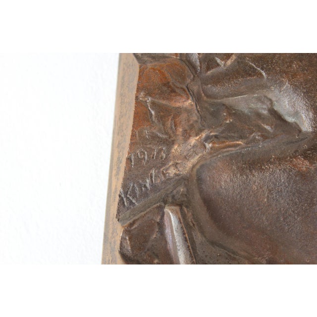 Bronze wall relief by the Hungarian artist Kincses Maria. Title: Wine Harvest This piece has an attribution mark, I am...