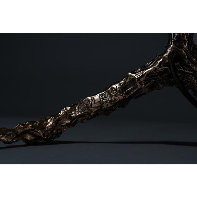Sweet Thing Tall Lamp in Patinated Cast Bronze by William Guillon For Sale - Image 6 of 18