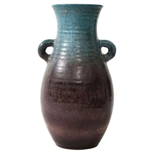 1950s Accolay Pottery Jug With Handles For Sale - Image 5 of 9