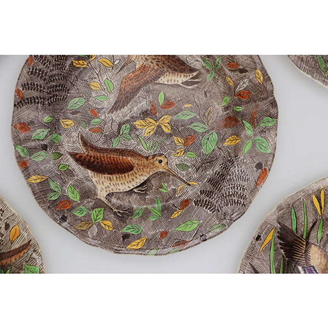 1960s Set of Five Gien France Rambouillet Dinner Plates Hare, Hand-Painted, Earthenware For Sale - Image 6 of 17