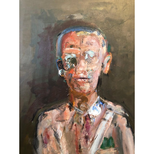 Dean Richardson, Military Man Portrait Figurative Abstract Oil Painting American Modernist Artist, 1978 For Sale - Image 10 of 14