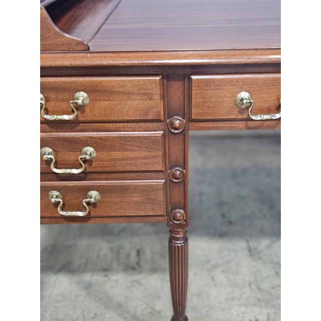 Late 20th Century Kittinger George Washington Presidental Mahogany Partner's Desk Sheraton Style For Sale - Image 10 of 11
