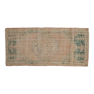 Vintage Distressed Oushak Rug Runner - 1'11" X 4'3" For Sale
