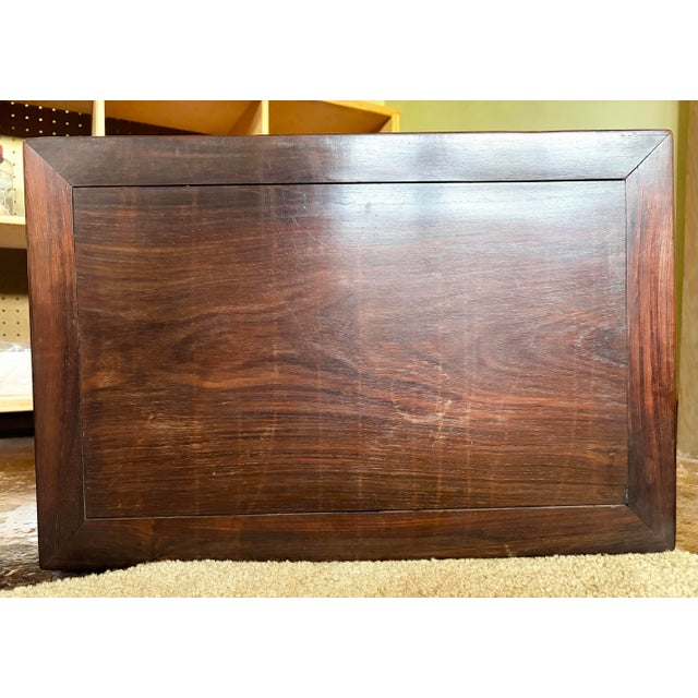 Sienna Vintage Chinese Qing Rosewood With Mother of Pearl Inlaid Low Alter Table For Sale - Image 8 of 11