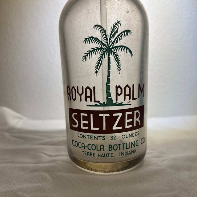 Metal Royal Palm Seltzer Bottle From Coca Cola Bottling Co. For Sale - Image 7 of 9