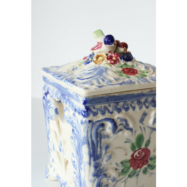 Italian Style Hand Painted Biscuit/Cookie Box For Sale - Image 4 of 8