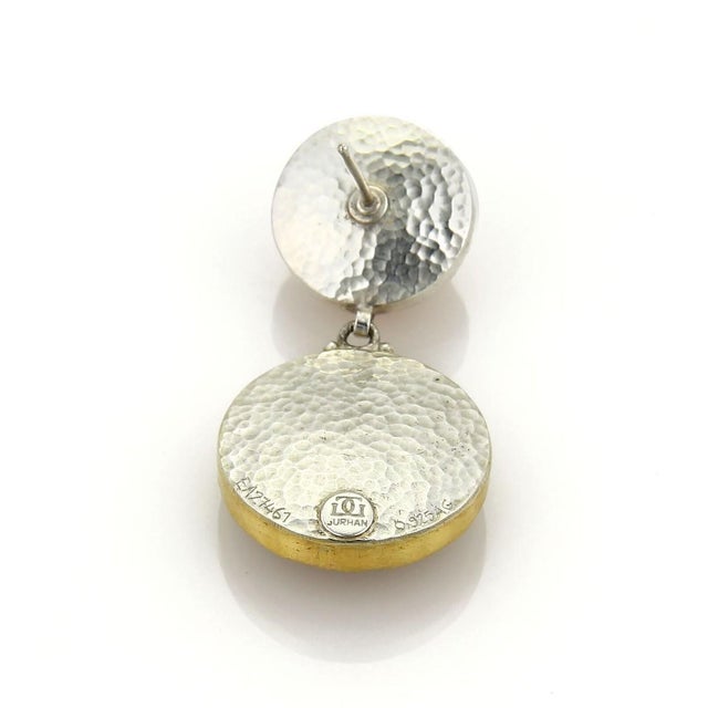 Mid 20th Century Pair of Gurhan Red Agate Mabe Pearls Sterling Silver & 24k Overlay Gold Earrings For Sale - Image 4 of 7