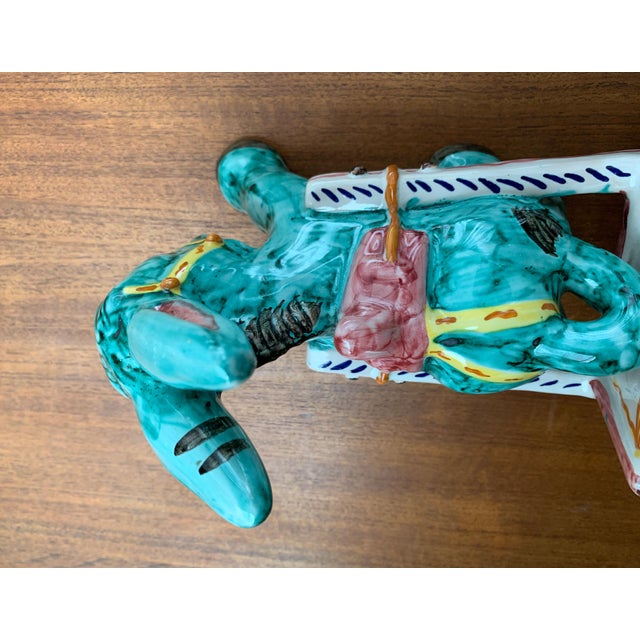 Vintage Italian Handpainted Donkey with Cart Bowl Sculpture from Deruta, Italy For Sale - Image 14 of 18