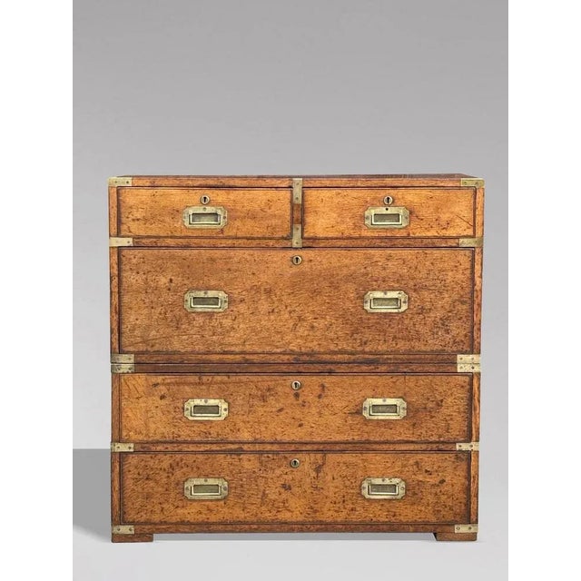 Military Campaign Chest of Drawers in Oak, 1840s For Sale - Image 16 of 18