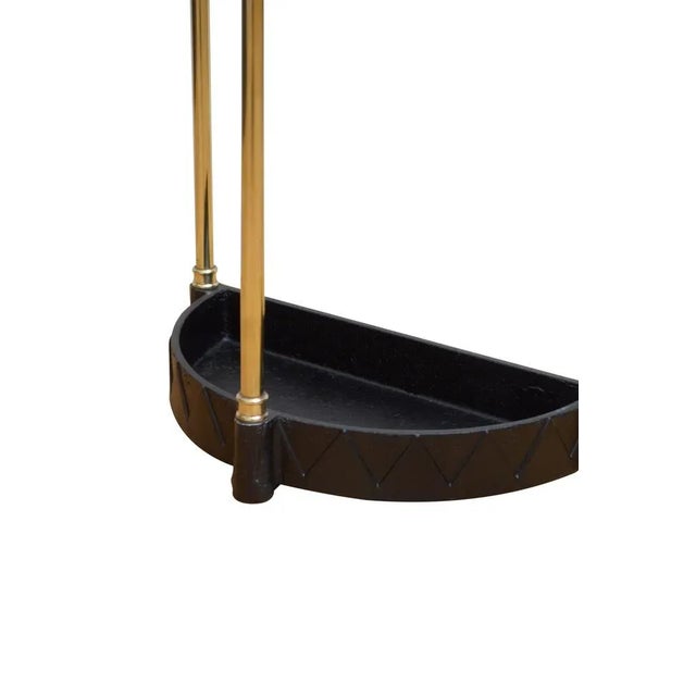 English Brass Demi Lune Umbrella Stand, 1960 For Sale - Image 3 of 9